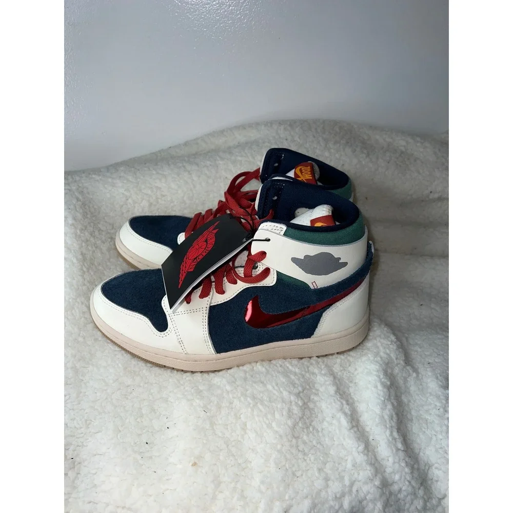 Nike Air Jordan 1 High Zoom Comfort 2 Navy Red White HJ9051-110 Mens 8.5 NEW